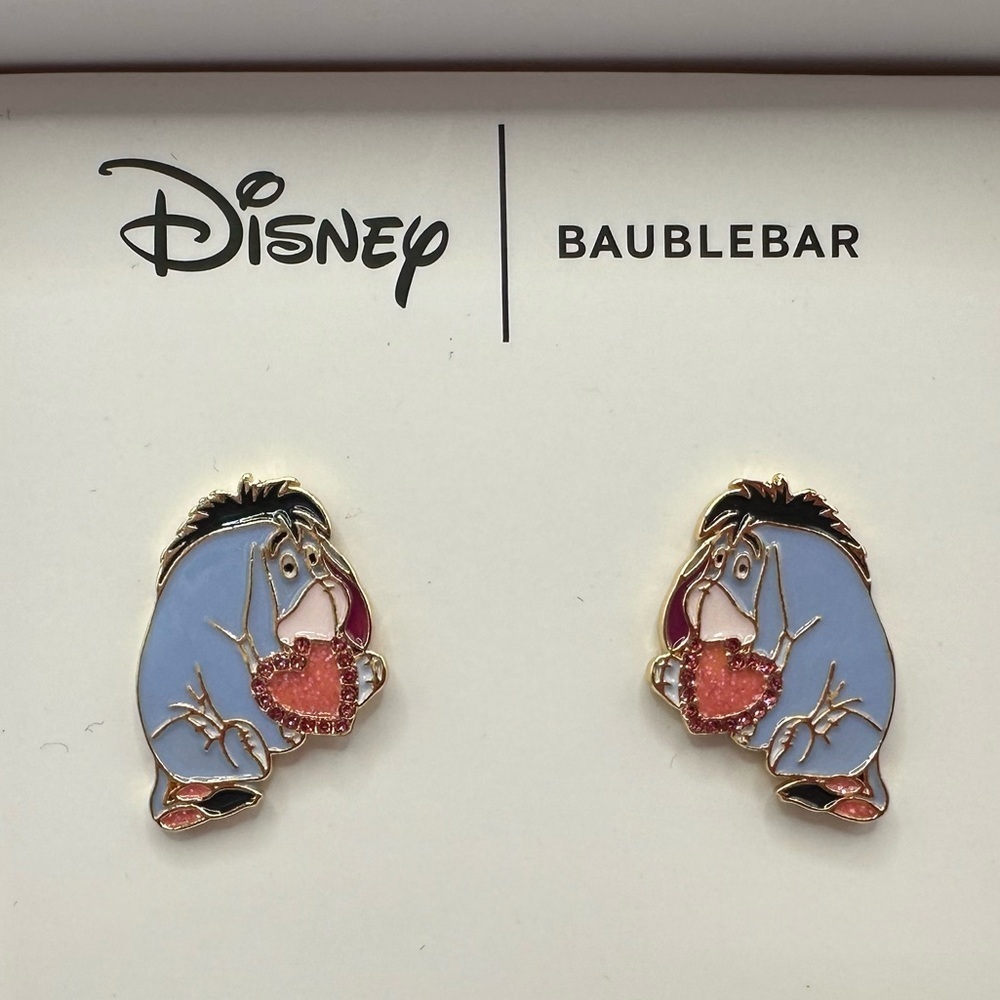 BaubleBar Eeyore Disney heart earrings NIB